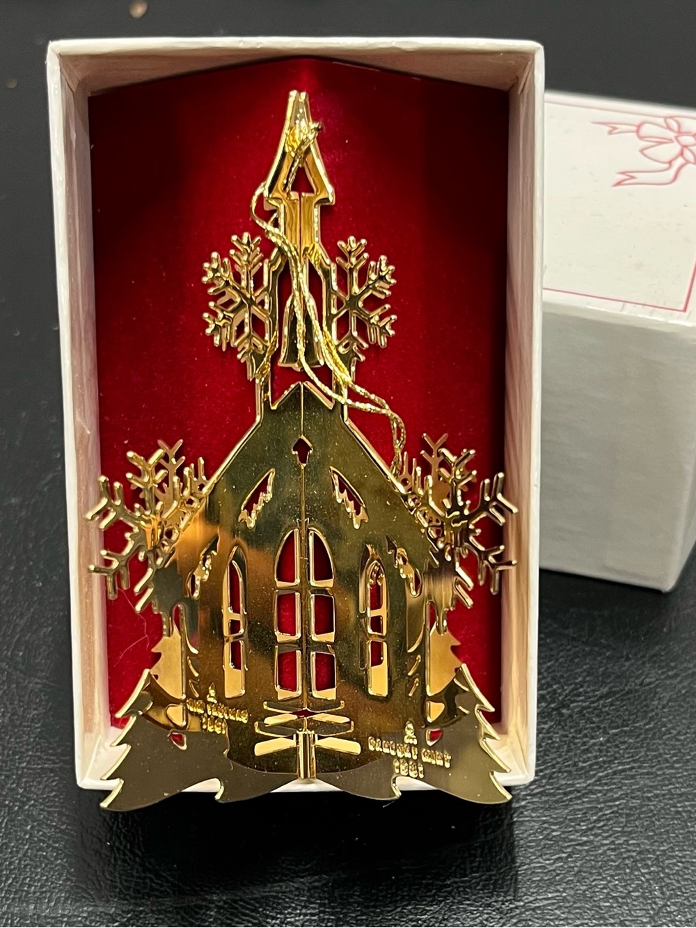 Danbury Mint Gold “Country Church” ornament
